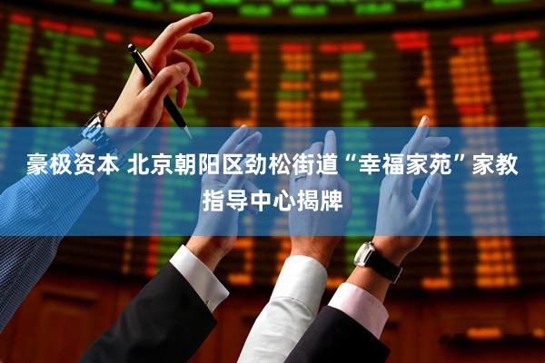 豪极资本 北京朝阳区劲松街道“幸福家苑”家教指导中心揭牌